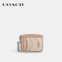 ราคา COACH กระเป๋าใส่บัตรผู้หญิงรุ่น Zip Card Case In Signature Canvas CW883 SVPWH สีครีม (22821186437)