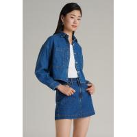 ราคา Mc jeans เสื้อเชิ้ตผู้หญิง ทรงโอเวอร์ไซส์ สียีนส์ฟอกเข้ม MWLZ203 (22733966635)