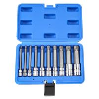 ราคา AFQW 10 Piece 4 inch Spline Tip Bit Socket Set M Type Universal Sleeve Triple Square Spline Bit Socket Set (22634870300)