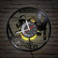 ราคา 12 Inch Guitar Fender Telecaster Night Light Vinyl Record Wall Clock with 7 Colors Changing Modern Silent Non Ticking Music Instrument LED Wall Clock Watch for Music Room Music Gift for Men (212646364