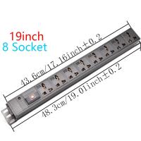 ราคา PDU รางปลั๊กไฟ C14 interface Universal Rack Mount 2 3 4 5 6 7 8 9 10 11 12 ช่อง Universal Outlet Power Extension Socket overload protection LED ไม่พร้อมสาย (19778387338)