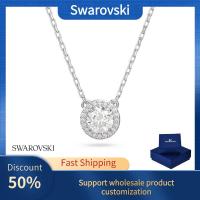 ราคา Duty Free เครื่องประดับคริสตัลเงินแท้สวารอฟสกี้ S925 สำหรับผู้หญิง จี้ Constella ทรงวงกลมและฝังชุบโรเดียมสีขาว (21173453294)