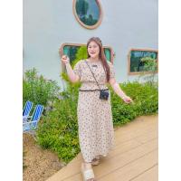 ราคา S01ชุดเซ็ตเสื้อกระโปรงยาวลายน้องโบว์วี่สาวอวบพลัสไชต์ (22457019061)