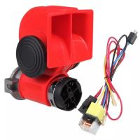 ราคา 12V 300DBแตรลมมอเตอร์ แตรลมไฟฟ้าแบบเสียงคู่ ดังไพเราะดังกังวาลHORN แตรไฟฟ้า ปากสีแดง (22721459426)