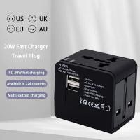 ราคา Universal Travel Adapter International Plug Adapter Fast 24A 4 Usb European Power Plug Ac Wall Charger Global Socket Suitable For Europe USA UK Australia (22518141740)