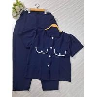 ราคา ชุดเซตสาวอวบอ้วน Miss M A Closet สาวพลัสไซส์ เสื้อแฟชั่นแต่งลูกไม้ กางเกงขายาว 38 นิ้ว Clothing Lady Women ผู้หญิง (22421496958)