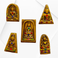 ราคา ชุดพระสมเด็จเบญจภาคีเนื้อผงประดับหลังตราครุฑ สมเด็จกรุวังหน้า (22609049620)