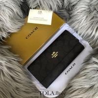 ราคา กระเป๋าสตางค์แฟชั่น โค้ช ใบยาว 7 5 นิ้ว แบบ 2 พับ พร้อมกล่องอุปกรณ์ มี 5 สี ค (6128680318)