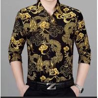 ราคา TAILOR เสื้อลายมังกร เสื้อมังกรชายรุ่นใหม่เสื้อลายมังกรสไตล์จีนเสื้อฮาวายสบายๆเสื้อผ้าผู้ชายแฟชั่นแขนยาวเปิดลงปก (21360547942)