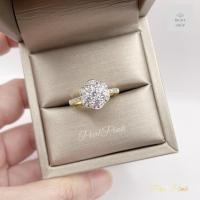 ราคา แหวนเพชรกระจุกเรียงรูปดอกไม้ล้อมเพชร ขนาดฟรีไซต์ (22381311886)