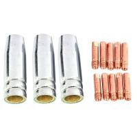 ราคา 13Pcs CO2 Mig Welding Torch Aircooled MB 15AK Contact Tip Holder Gas Nozzle 0 8mm Welder Shield Shroud Nozzle Tip Kit (9460639281)