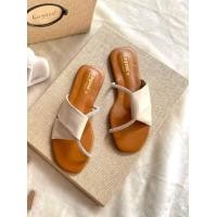 ราคา Shoes168 รองเท้าแตะสายผ้านิ่มไขว้เพชร (19393484456)