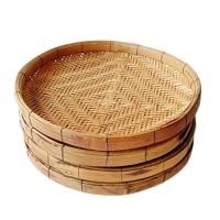 ราคา กระด้งสานไม้ไผ่ ทรงกลม มี 3 ขนาด กระด้งตากปลา สำหรับตากของแห้ง bamboo basket กระโล่ กระด้งกลม ผัดไทยถาด (21911036389)