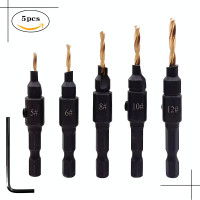 ราคา QS TOOLS ชุดดอกสว่านเจาะผายหัว ดอกสว่านเจาะรูสว่าน5ชิ้นชุ ดอกสว่านเจาะหัวหกเหลี่ยมสำหรับงานไม้ สำหรับงานไม้ งานพลาสติก งาน DIY (22539951191)