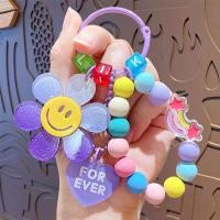 ราคา พวงกุญแจลูกปัดสีพลาสเทล พร้อมจี้ดอกไม้อะคริลิก พวงกุญแจดอกไม้ จี้ห้อยกระเป๋า (22725815203)