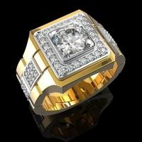 ราคา 18K Gold Inlaid Moissanite Watch Mens Ring for Boyfriend Gift (22596770331)