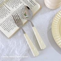 ราคา น่ารักสำหรับนักเรียนเซรามิกสำหรับเด็กผู้หญิงชุดช้อนส้อมอุปกรณ์บนโต๊ะอาหารเครื่องครัวช้อนส้อมชีส (22825960295)