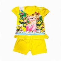 ราคา ชุดเซ็ตเด็ก เสื้อแขนสั้น แขนระบาย กางเกงขาสั้น ผ้าไมโคร ลายการ์ตูนน่ารัก ชุดเด็กผู้หญิง 6 เดือน 2 ขวบ FAS0015 (22396341914)