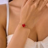 ราคา Fashion Korean 18K Gold Plated Four Clover Leaf Flower Bracelet Adjustable Bangle Women Jewelry Birthday Gift (22184424927)