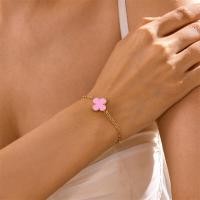 ราคา Fashion Korean 18K Gold Plated Four Clover Leaf Flower Bracelet Adjustable Bangle Women Jewelry Birthday Gift (22184424925)
