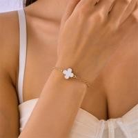 ราคา Fashion Korean 18K Gold Plated Four Clover Leaf Flower Bracelet Adjustable Bangle Women Jewelry Birthday Gift (22184424926)