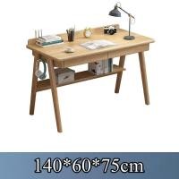 ราคา PD โต๊ะทำงานไม้ยางพารา พร้อมชั้นวางหนังสือ โต๊ะเขียนหนังสือ โต๊ะไม้จริง (10800796637)