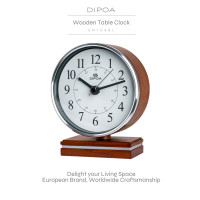 ราคา DIPOA Wooden Table Clock SN104BL นาฬิกาไม้ตั้งโต๊ะ ดีไซน์วินเทจ (19261925154)