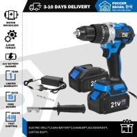 ราคา 21v Brushless สว่านไฟฟ้าค้อน 125NM แรงบิดไร้สายเจาะน้ําแข็งไขควง Li ion แบตเตอรี่เครื่องมือไฟฟ้า By PROSTORMER (22422713139)