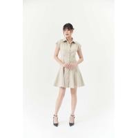 ราคา KIRA SHORT SLEEVE MINI DRESS IN BEIGE (22302380326)