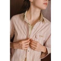 ราคา ROLLING STRIPE PASTEL PINK PURPLE SHIRT (22852349077)