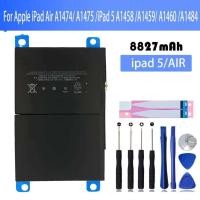 ราคา แบตเตอรี่แท็บเล็ต8827มิลลิแอมป์ต่อชั่วโมงสำหรับ Apple iPad 5 Air 1อะไหล่แบตเตอรี่ A1474 A1475 A1476 A1823 A1893 A1954 A2197แบตเตอรี่ (20319460907)