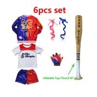 ราคา 6206pcs set Suicide Squad Harley Quinn Costume Cosplay Halloween Party Dress for kids (22091829933)