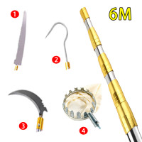 ราคา ยืดยาวสุด 6 เมตร 5in1 กรรไกรตัดกิ่ง 2 5 4 6M เลื่อยตัดกิ่ง กรรไกรแต่งกิ่ง แถมมีด ตะขอ เลื่อย ไม้สอยยืดหดได้ กรรไกรตัดกิ่งสูง เลื่อยตัดกิ่งไม้สูง กรรไกรตัดกิ่งด้ามยาว (22748940144)