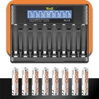 ราคา Yonii ALL8ชิ้นแบตเตอรี่1 2V NI MH AA2800mAh AAA ชาร์จไฟได้ถ่าน AA 3A NiMH แบตเตอรี่2A AAA พร้อมที่ชาร์จแบตเตอรี่8ช่อง 3 7V LCD Battery Charger (21651678487)