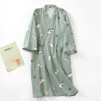 ราคา เสื้อคลุมอาบน้ำผ้าฝ้ายแท้สไตล์ญี่ปุ่นชุดกิโมโนไซส์ใหญ่สำหรับผู้ชายชุดคลุมนอนชุดนอนบางสำหรับฤดูใบไม้ผลิและฤดูร้อนชุดอาบน้ำแบบผูกเชือก (21273967474)