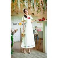 ราคา เดรสยาวพิมพ์ลาย คอปกทหารเรือ แต่งกระเป๋าหน้า 2 ข้าง (21389430680)