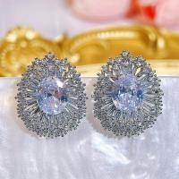 ราคา SEQUITO ต่างหูชุบทองละเอียดอ่อนประดับหินวงรีสีส้มเพทายลูกบาศก์ AAA เล็กๆดีไซน์ใหม่รูปร่างเม่นการจัดเลี้ยง SE962ต่างหูหมุดอันใหญ่ (22677725822)