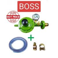 ราคา หัวปรับแก๊ส หัวปรับแก๊สเซฟตี้แรงดันต่ำ มีมาตรวัดความดัน ชุดหัวปรับBOSS LSG 999 สายแก๊ส กิ๊ปรัดสาย ครบชุดพร้อมใช้งาน (22215802404)
