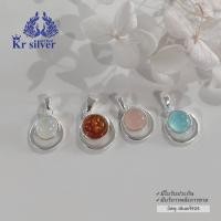 ราคา เงินแท้ 925 จี้เงินแท้ พลอยแท้ คาลซิโดนี มูนสโตน อำพัน โรสควอตซ์ ขนาด 11 5 มิล PNS (17156366435)