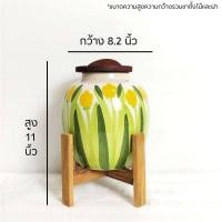 ราคา โอ่งฮวงจุ้ย โอ่งเซรามิก โอ่งพร้อมฝา ขาตั้งไม้ ตกแต่งบ้าน เสริมฮวงจุ้ย (22310738401)