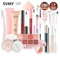 ราคา SVMY 15pcs ชุดแต่งหน้าลิปสติก BB Cream อายแชโดว์ Palette มาสคาร่า ชุดแต่งหน้าใบหน้า เครื่องมือแต่งหน้าเครื่องสำอาง Gloss Lipstick ครบชุด (22489543495)