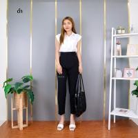 ราคา 8801 กางเกง 8 ส่วน ทรงสแล็ค S 3XL กระบอกเล็ก ผ้าเปเป้ เอวสูง (17814785738)