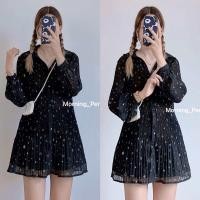 ราคา มินิเดรสอัดพลีทลายดอกผ้าชีฟอง (22561868541)