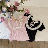 ราคา เสื้อยืดแขนสั้นเด็กผู้หญิงลายหมีลีดเดอร์เสื้อตัวในสีทึบเสื้อท่อนบนลูกไม้เว้าหลังคอกลม3 7ปีสำหรับฤดูร้อน (21547680616)