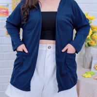 ราคา ส่งฟรี A590 เสื้อคลุมทรงเบสิค สไตล์เกาหลี สีพื้น เสื้อคลุมคนอ้วน คาร์ดิแกนกันหนาว ผ้าร่อง ไซส์ใหญ่ เสื้อกันหนาวไซส์ใหญ่ เสื้อกันหนาวคนอ้วน พลัสไซส์ เสื้อคลุมสาวอวบ (22426356818)