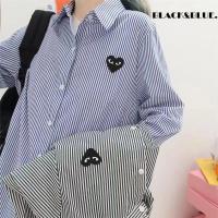 ราคา ใหม่คู่รักเสื้อเชิ้ตลายทางสีฟ้า เสื้อเชิ้ตแขนยาวสีฟ้าและสีขาวลายทางแนวตั้งสำหรับผู้ชายและผู้หญิง ความรู้สึกของการออกแบบเทรนด์เฉพาะ (22575964945)