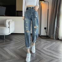 ราคา beautified กางเกงยีนส์ทรงบอยเฟรนด์ยุค 90 เอวสูง แนววินเทจ แฟชั้นผู้หญิง สำหรับคนต้นขาใหญ่ (21908548510)