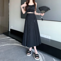 ราคา กระโปรงผ้าแจ็คการ์ดเอวสูงสไตล์จีนใหม่ฤดูร้อน2024กระโปรงมีจีบเอวยางยืดกระชับสัดส่วนรุ่นแฟชั่น (22604618598)