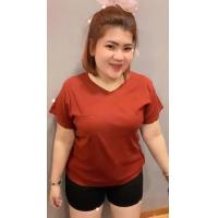 ราคา เสื้อยืดสาวอวบ รุ่นคอวี เสื้อแบบเรียบ เนื้อผ้านิ่มใส่แล้วสบายตัว (21452405391)