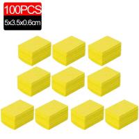 ราคา 100pcs หัวแร้งทำความสะอาดฟองน้ำทนความร้อนสีเหลืองหนาทำความสะอาดฟองน้ำยาวนานแข็งตัวหัวแร้งไฟฟ้าหัวฉีด Desoldering เครื่องมือ (22504654345)